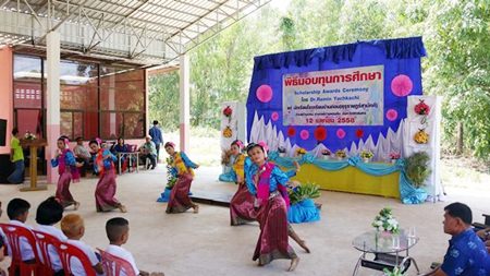 The young ladies from the school perform a beautiful Thai dance.