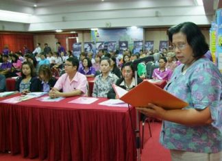 Social Development Director Suchitra Pittayanoraseth (right) said the campaign focuses on the youth in educational institutions, women’s groups, and community leaders, including police officers.