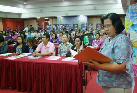 Social Development Director Suchitra Pittayanoraseth (right) said the campaign focuses on the youth in educational institutions, women’s groups, and community leaders, including police officers.