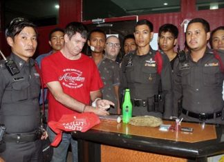 Australian David Andrew Vreeken was apprehended in his Soi Khopai room and charged with possession of Class 1 and Class 5 narcotics.