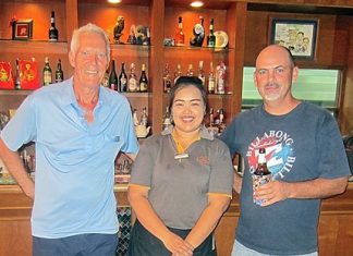 Clegg takes the honours at Bangpra David Nicholson & Gordon Clegg with one of B.J. Holiday Lodge’s finest.