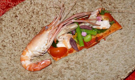 Chef Maurizio presented the river prawn salad using raw vegetables in a form maintaining taste and texture. Brilliant!