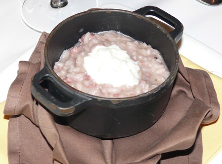 Not any old risotto, this was one made from Alberto’s seven year old Acquerello rice with colonnato lard and Italian sausage, and served in cast iron dishes.