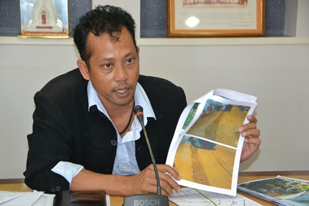 Project Manager Aniruth Charonesuk explains how the Provincial Waterworks Authority is replacing water mains under the entirety of North Road, work that will affect traffic until at least the end of August.