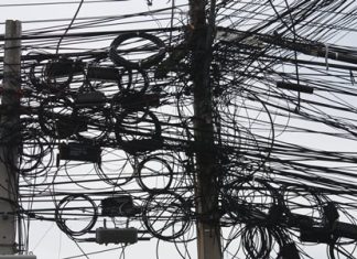 In Pattaya, cables go up, but it seems they never come down.