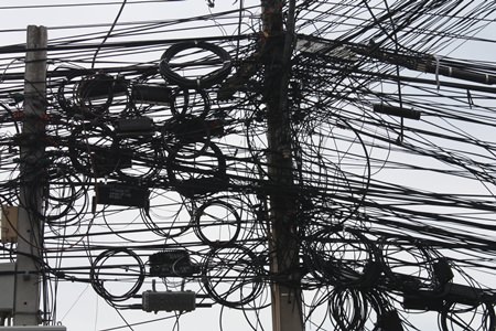 In Pattaya, cables go up, but it seems they never come down.