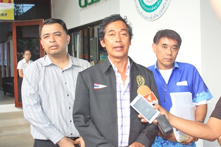 Marine Department Region 6 Director Pimuk Prayoonphrom talks to reporters after the meeting.