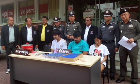 Mrs. Kanuengnit Johnstone, Srongwut Tiensit, and Taweesak Sudpanya have been arrested on drugs charges.