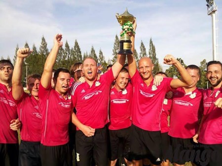 Siam Celtic celebrate victory in the inaugural Pattaya Mango Trophy football tournament.
