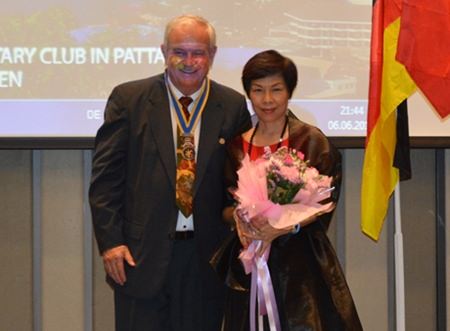 President Hubert Meier of the Rotary Club Phoenix-Pattaya and his lovely wife Rosita who also happens to be the president of the Lions Club of Phoenix-Hong Kong.