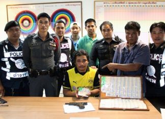 Chaiwichit Chaina was arrested for robbing a disabled lottery vendor at (fake) gunpoint whilst intoxicated.