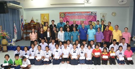 The Rotary Club of Pattaya handed out 140,000 baht in scholarships to 70 children - 55 scholarships to students in 11 Pattaya schools, and 15 more to students at the Redemptorist Vocational School for Persons with Disabilities.