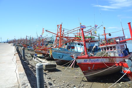 Fishing boats in Naklua remained beached in protest of strict new regulations, with captains saying they’d rather stay in port than take the risk of getting hit with large fines and possible jail time for being caught not complying with the IUU regulations.