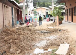 The road works in process.