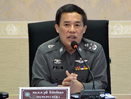 Deputy Commissioner-General Pol. Gen. Wuthi Liptapanlop visited Pattaya to get an update on transnational crime-prevention efforts.