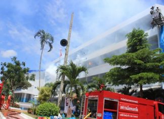 During the demonstration, a student was stuck on the 4th floor and was retrieved safely by the authorities.