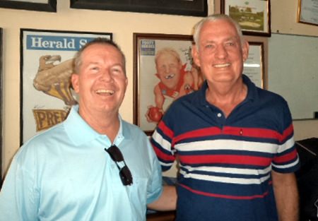 Monday winner Peter Bailey (right) with Garry Barker.