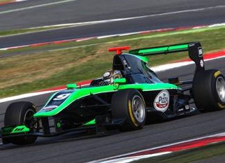 Sandy Stuvik drives during Round 3 of the GP3 Series at Silverstone, England.