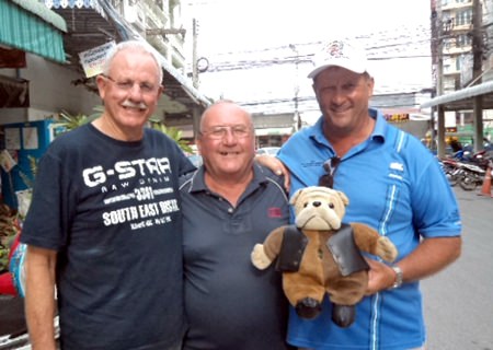 (Left to right) Eric Black, Geri Crilly, Deefa the Dog and Graham Rice.