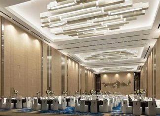 An artist’s graphic shows the proposed conference hall at the new Best Western Plus Wanda Grand Hotel.