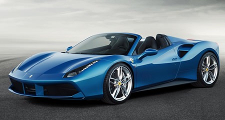 A blue Ferrari.