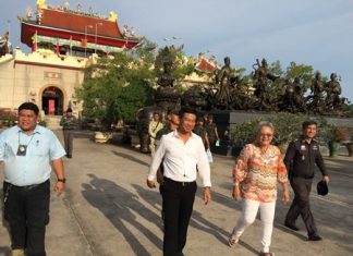 Royal Thai Navy and local police patrolled tourism areas and put up signs in Sattahip promoting hotline numbers if anybody witnesses a potential threat of terrorism.