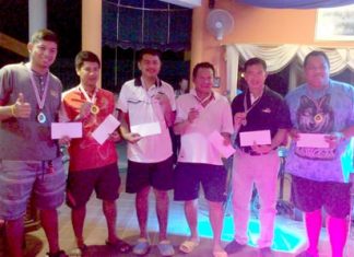 Team Bus takes Coco Club triples title Members of Team Bus and Team Ing pose for a photo at the completion of the triples final at the Coco Club in Pattaya, Sunday, August 23.
