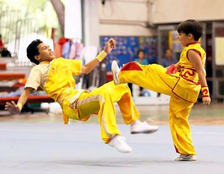 Flying kicks, acrobatics and skillful sword play were in evidence at the Pattaya Wushu Competition which took place at Pattaya School No. 7 earlier this month. 
