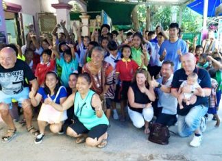 Staff and customers of C S coffee bar took a trip to Baan Jing Jai to help Pui, a regular at C S Coffee, celebrate her birthday by treating all 75 children to an evening meal.