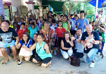 Staff and customers of C S coffee bar took a trip to Baan Jing Jai to help Pui, a regular at C S Coffee, celebrate her birthday by treating all 75 children to an evening meal.