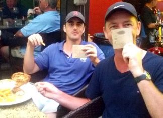 A real chicken dinner for Ben Denham and Darren Stanton.