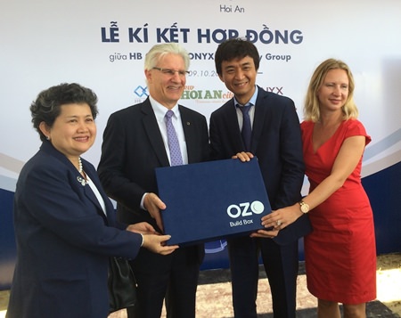 (From left) Nijaporn Charanachitta, Director & Senior Executive Vice President, Italian-Thai Development Public Co. Ltd; Peter Henley, CEO, ONYX Hospitality Group; Trinh Thanh Huy, Chairman, HB Group; and Olga Safronova, Investment Director, HB Group, pose for a photo during the press event on Oct. 9, 2015.