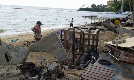 Repairs have begun to Beach Road sidewalks near Soi 1, and should be complete within a month.
