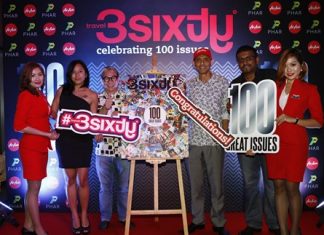 AirAsia’s travel 3Sixty° magazine celebrates 100th issue Dato’ Aziz Bakar, Board of Director of AirAsia Berhad revealed the cover of Travel 3sixty°’s 100th issue during the celebratory event.