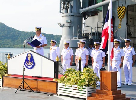Fleet commander-in-chief Admiral Naris Prathumsuwan presides over the Royal Thai Fleet’s celebrations for its 92nd Founder’s Day.