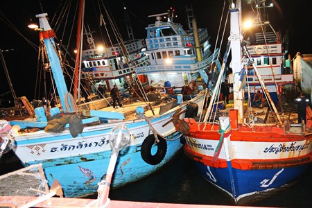 The Royal Thai Navy impounded three vessels at the Sattahip Naval Base pending legal proceedings for violating new rules aimed at preventing illegal fishing practices.