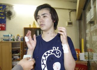 Sutthipong Toonrath suffered minor injuries after allegedly being stabbed by his overly possessive former boyfriend.