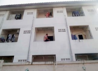 It took police about 30 minutes to persuade David John Riding to go back inside.