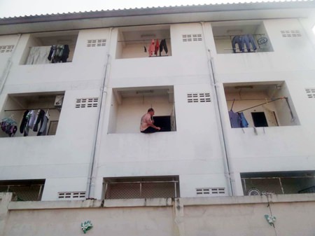 It took police about 30 minutes to persuade David John Riding to go back inside.