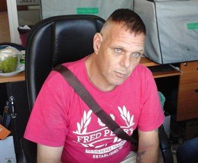 Police claim Paul Stephen Davies is a fugitive wanted back in Britain.