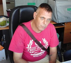 Police claim Paul Stephen Davies is a fugitive wanted back in Britain.