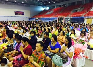 Hundreds of Pattaya teachers were celebrated during a Teacher’s Day ceremony at the Eastern National Indoor Sports Stadium.