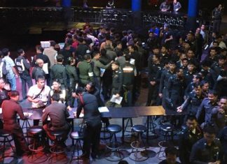 Pattaya’s entire police force was brought to Hollywood Disco to submit to drug tests as part of a “white station” campaign.