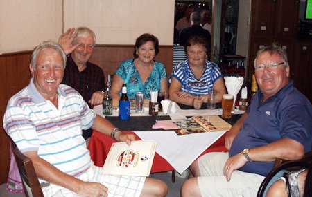 Sunday winner John Hartigan (back row left) with his friends.