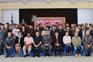 Sattahip police and local civilian volunteers sit for a group photo after their recent training session.