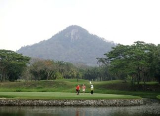 A dramatic backdrop at Khao Kheow Country Club.