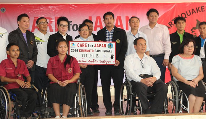 The Chonburi Provincial Administrative Organization, Father Ray Foundation, Y.W.C.A. Bangkok Pattaya Center and local businesses raised nearly 194,000 baht to support earthquake victims in the recent “Care for Japan” project.