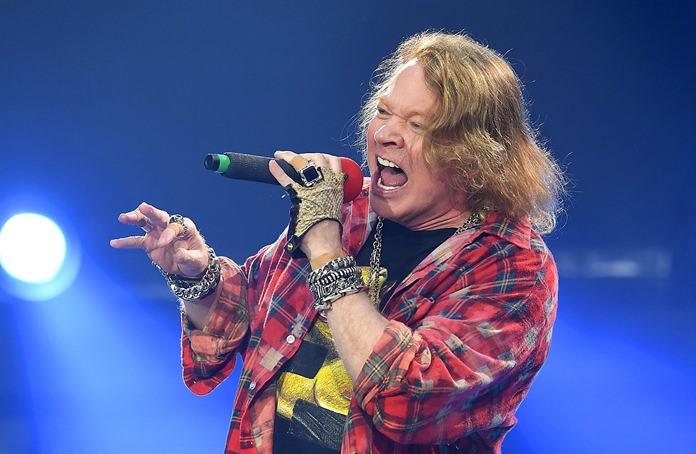 Axl Rose of the band AC/DC performs at the Olympic Stadium in London, Saturday, June 4, 2016. (Photo by Mark Allan/Invision/AP)