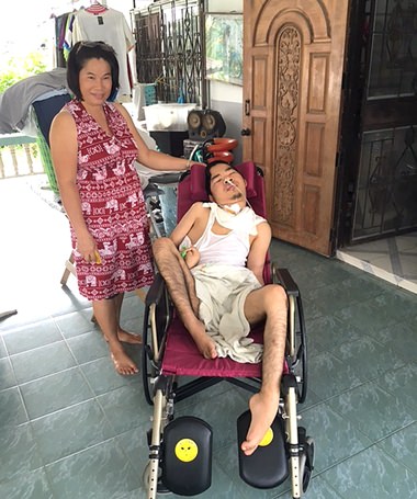 Jesters Care for Kids recently purchased a new wheelchair for a young man called Art.
