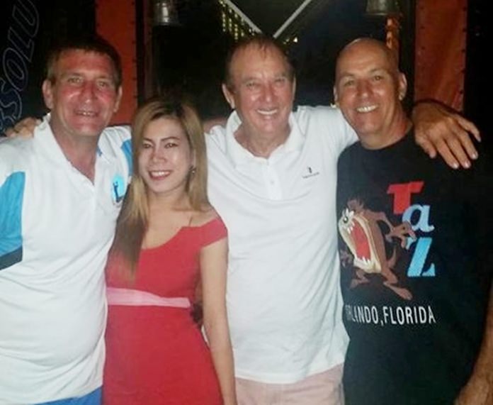 Skinny Newton, Jimmy Carr and Geoff Cox at prize giving.